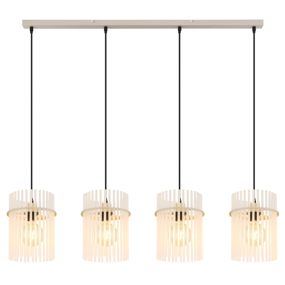 4-light pendant lamp Gorley sand brown with glass Globo 9007371572717