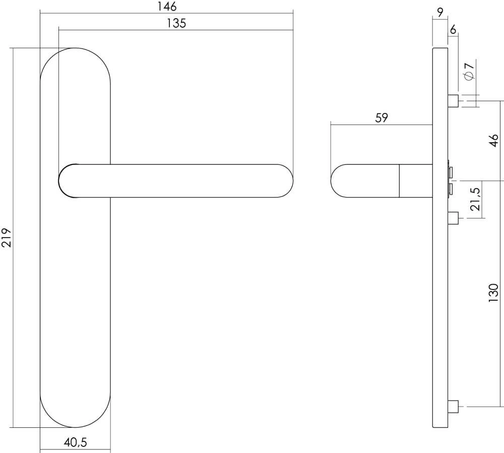 Door handle Rond blind stainless steel Intersteel 8714186171936
