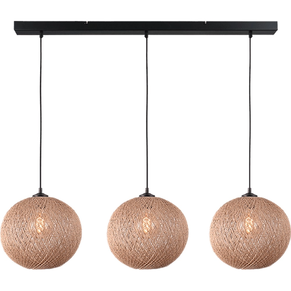 3-light pendant lamp Corda rattan Ø 30cm