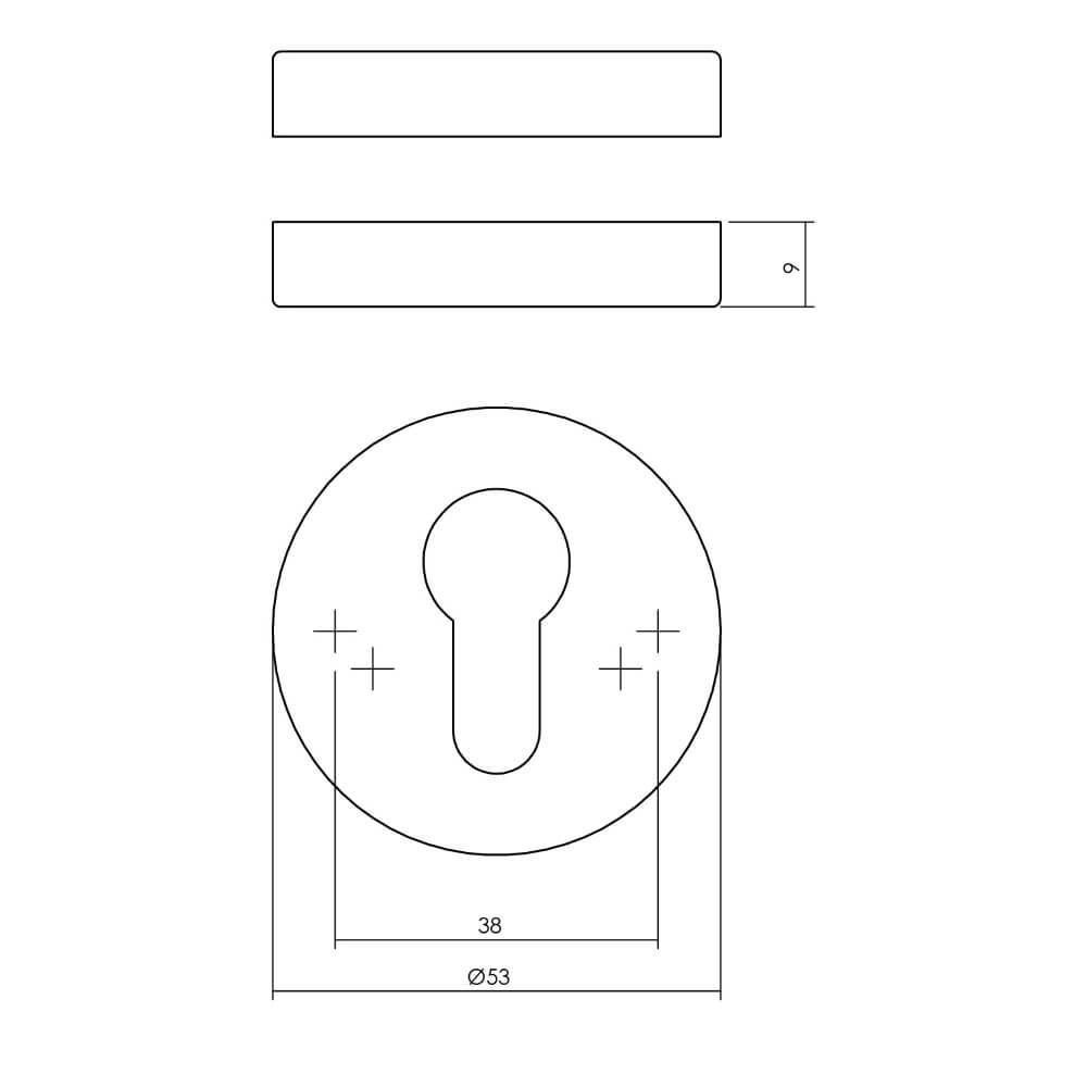 Set of 2 Cylinder Rosettes Tira round stainless steel tumbled Intersteel 8714186696583