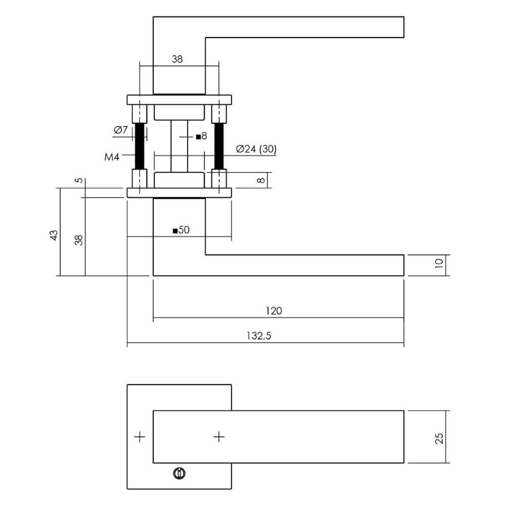 Tight door handle Amsterdam Stainless steel Intersteel 8714186571989