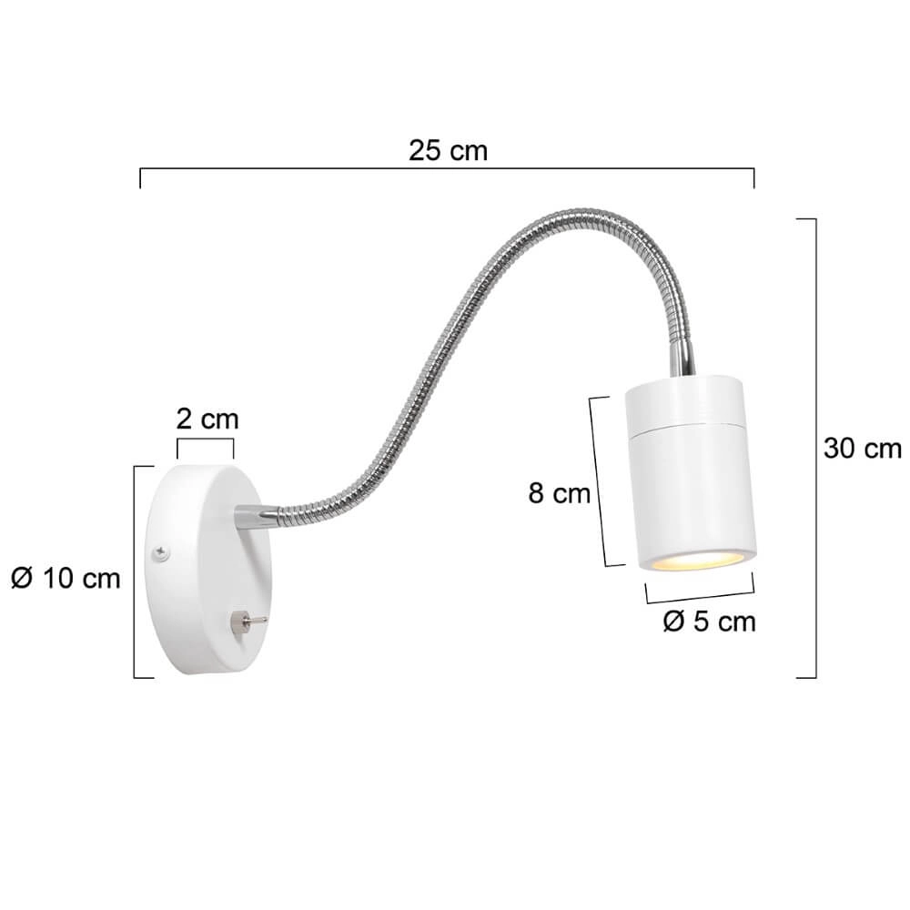 Bedside lamp flexible Upround white Steinhauer 8712746161366