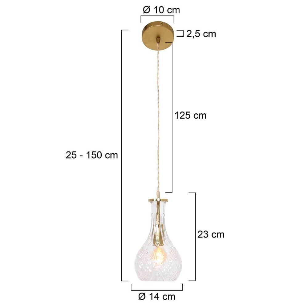Classic pendant lamp Grazioglass Ø 14cm Steinhauer 8712746166323
