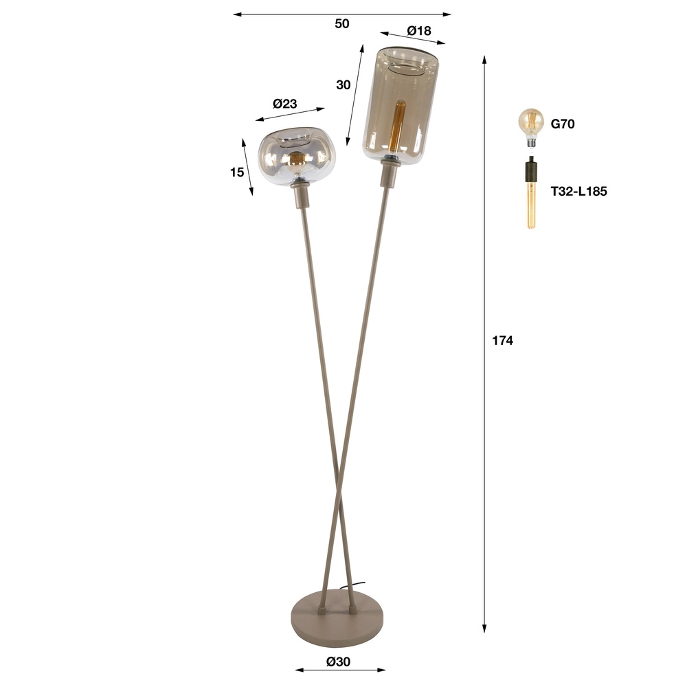 Moderne vloerlamp Serene zand bruin Lyora 8716803514744