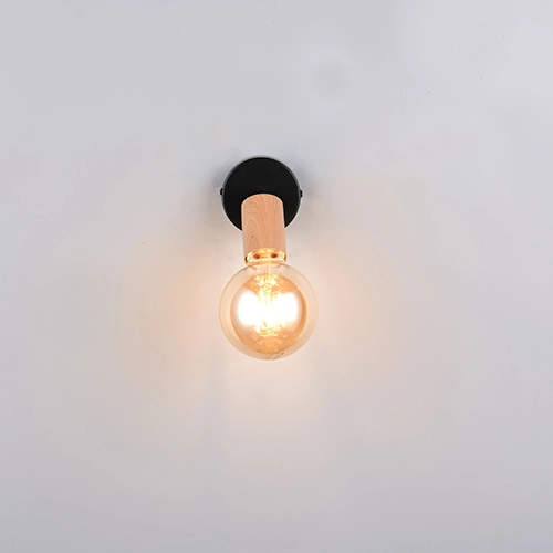 Ceiling lamp Lamego black with wood Trio 4017807670851