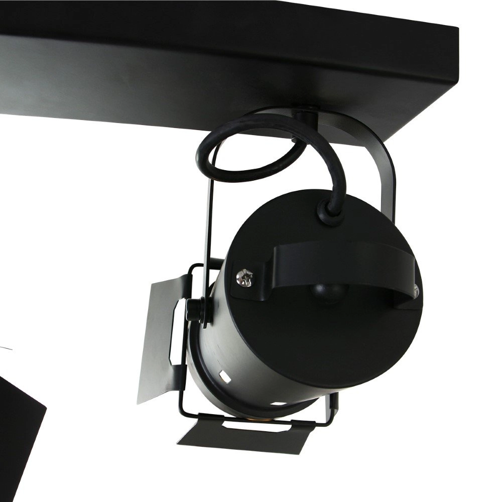Black surface-mounted spotlight Carre 2-light Steinhauer 8712746128024