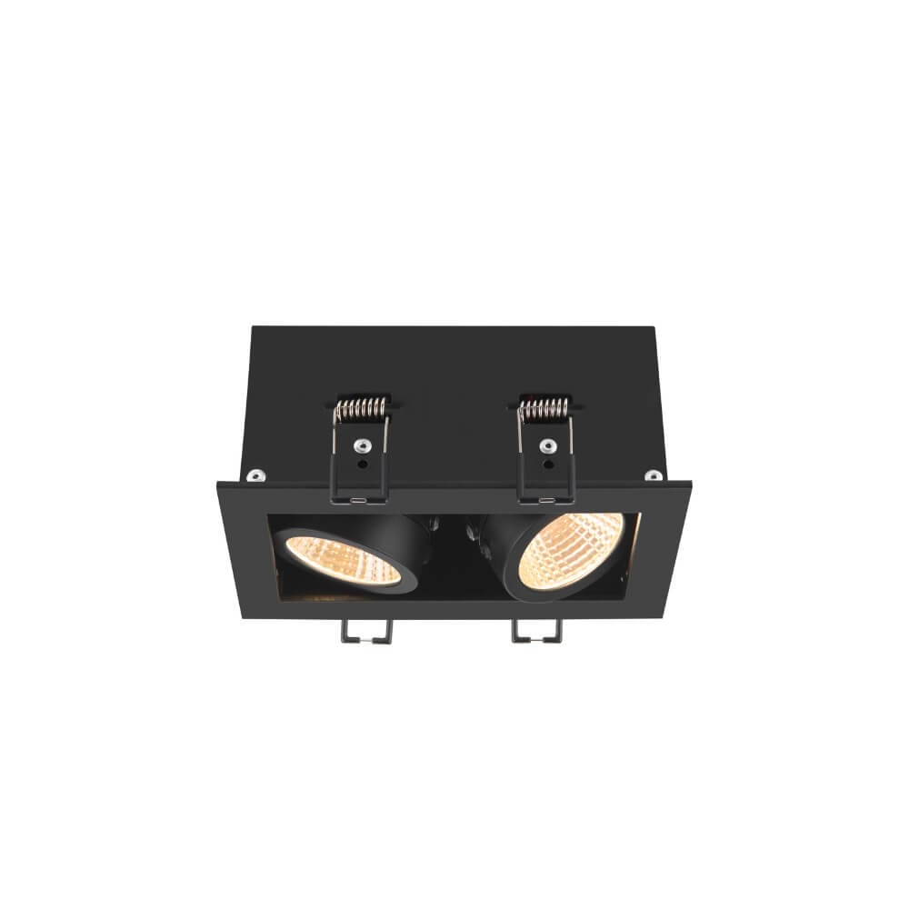 Square LED recessed spotlight Kadux Double 2x Led - black - 3000K