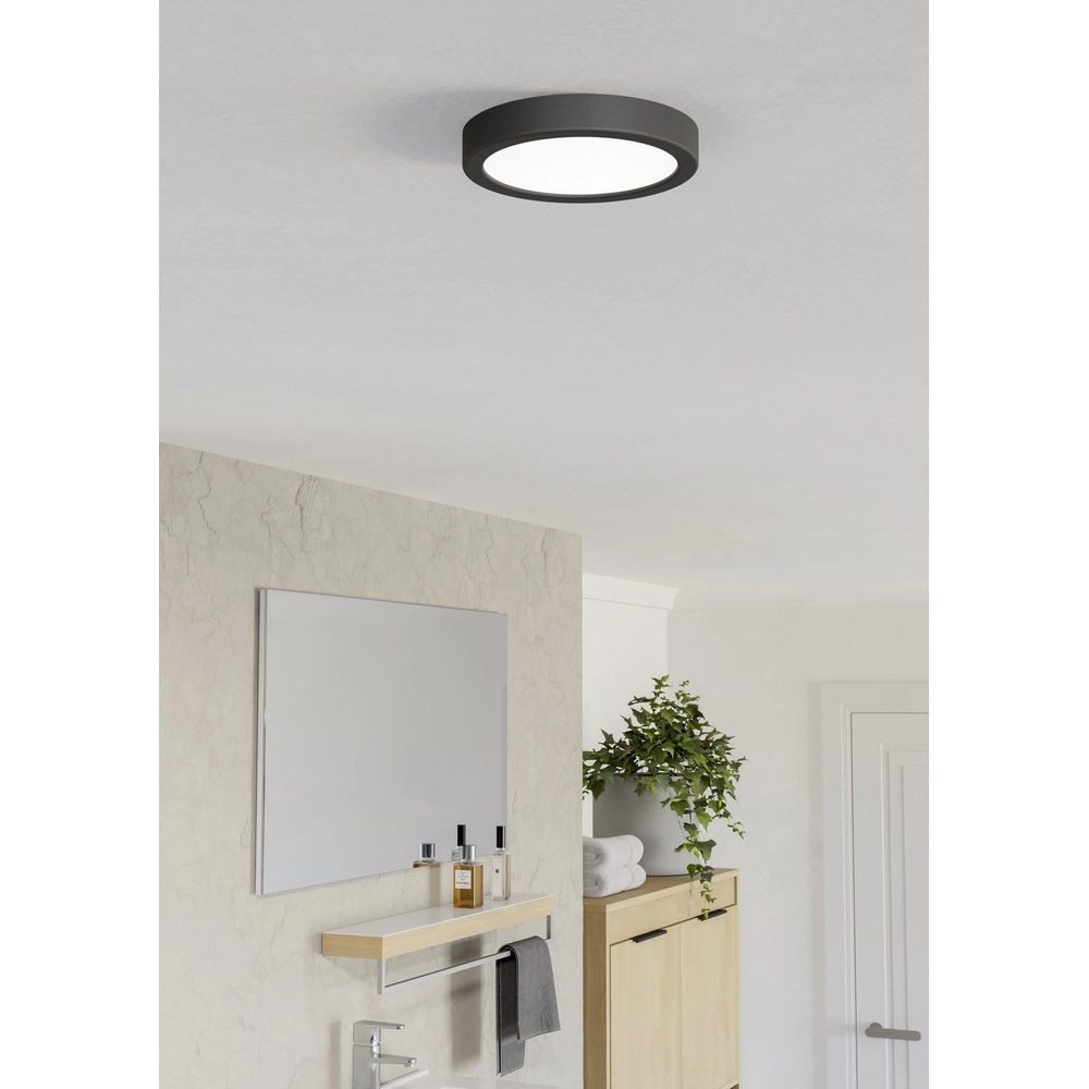 Ceiling light IP44 Fueva 6 round - black - Ø 16,6cm Eglo 9008606330300