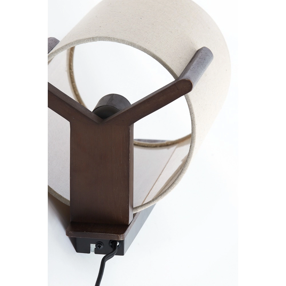 Danish design wall lamp Litto walnut brown with linen Light & Living 8717807792732