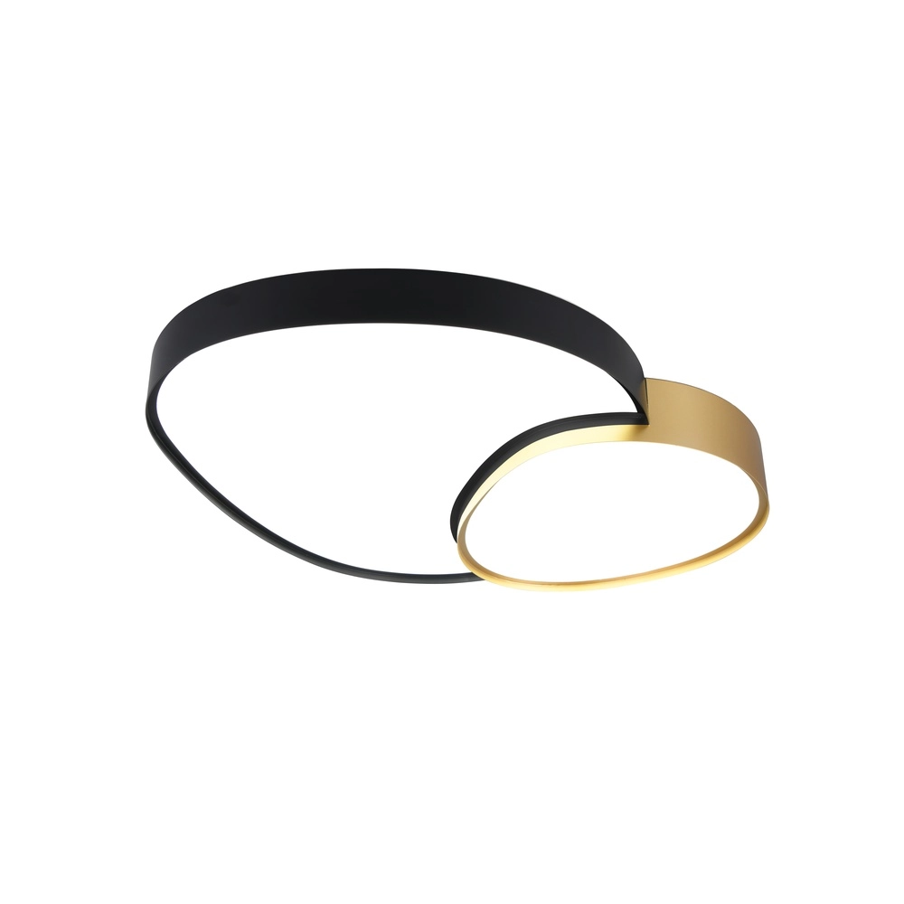 Organic ceiling light Rise 77cm black with gold Trio 4017807600629