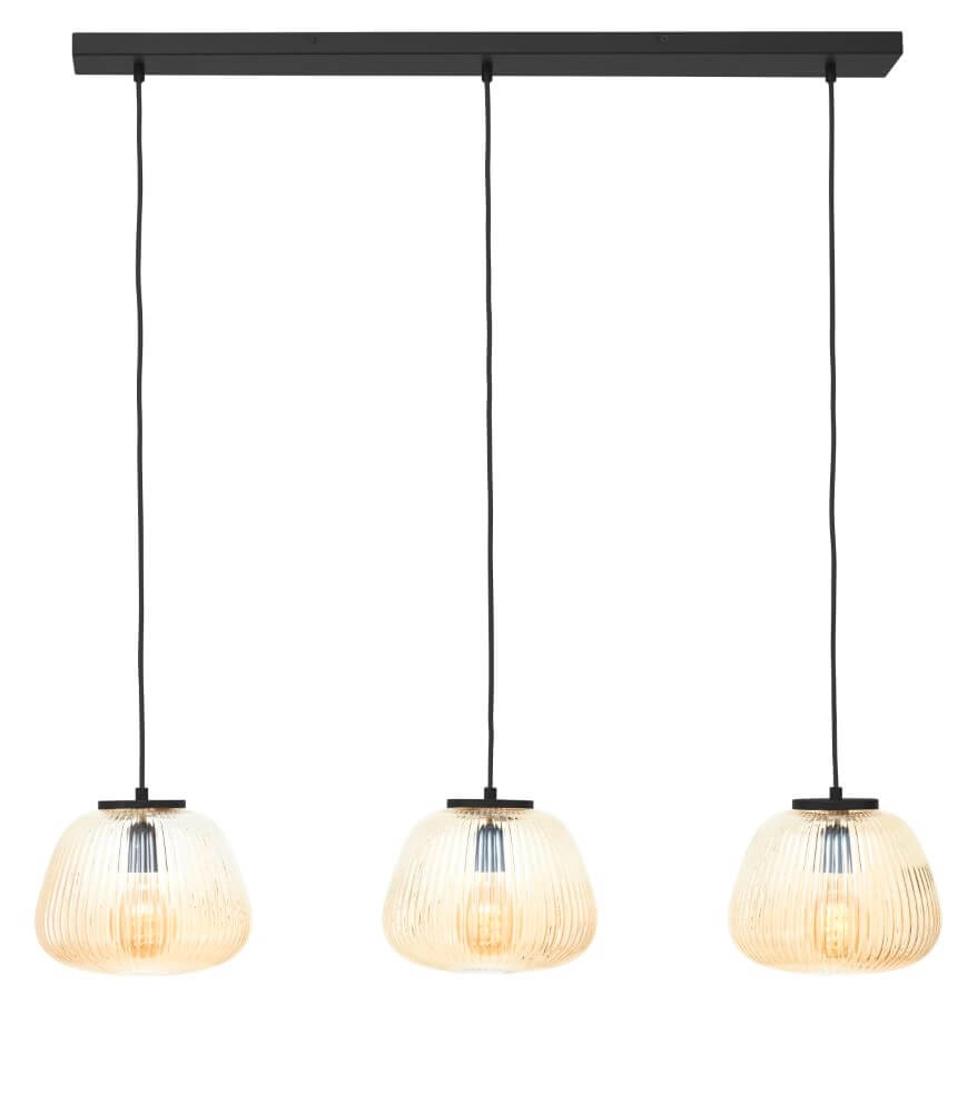 3-light pendant lamp Kaizen oblong