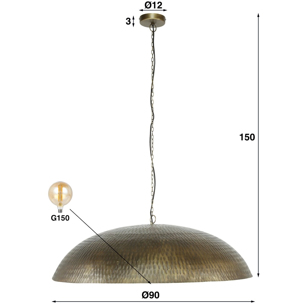 Metal Round Pendant Lamp Cupola Ø 90cm - copper bronze Lyora 8716803511064