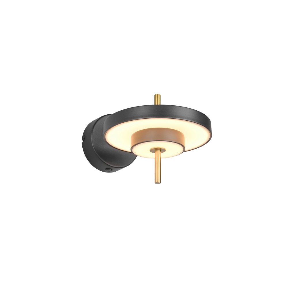 Modern wall lamp Keaton black with gold Trio 4017807655742