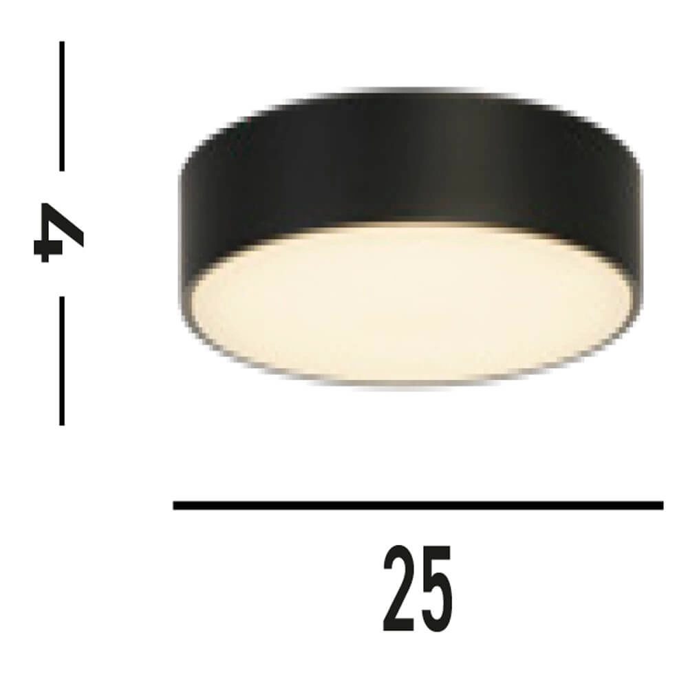 Ceiling lamp Palma Black with white window Searchlight 5053423273303