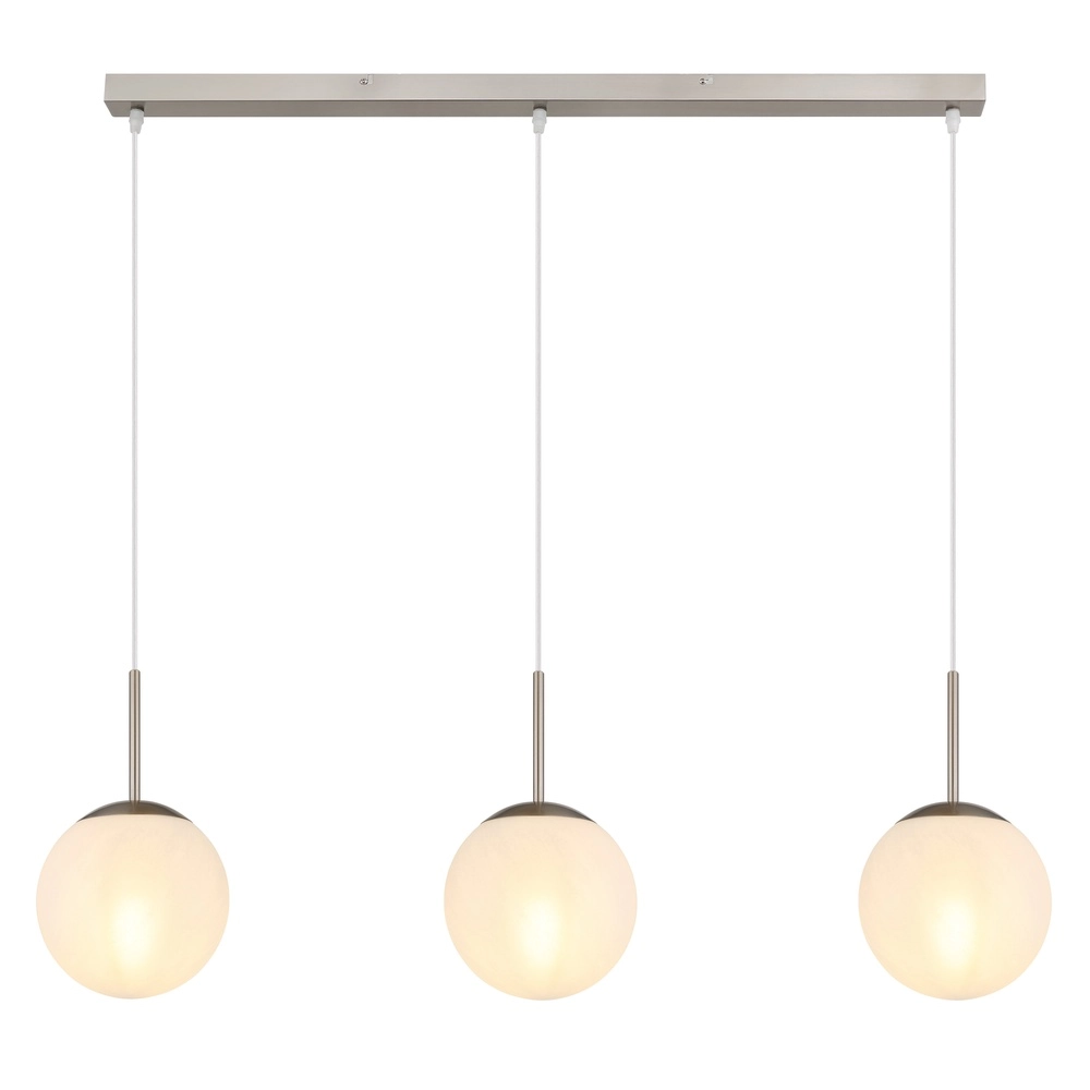Design pendant lamp Kop nickel 3-light straight Globo 9007371516995