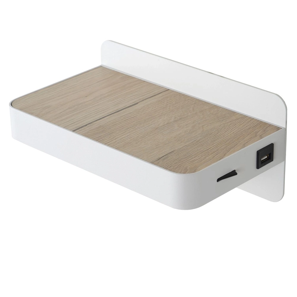Bedside lamp Atkin with USB charging point white Lucide 5411212770837