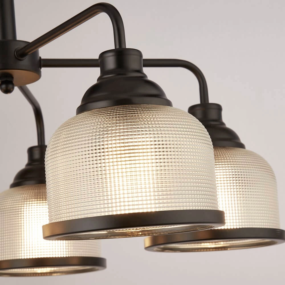 5-light hanging lamp Highworth black Searchlight 5053423206295