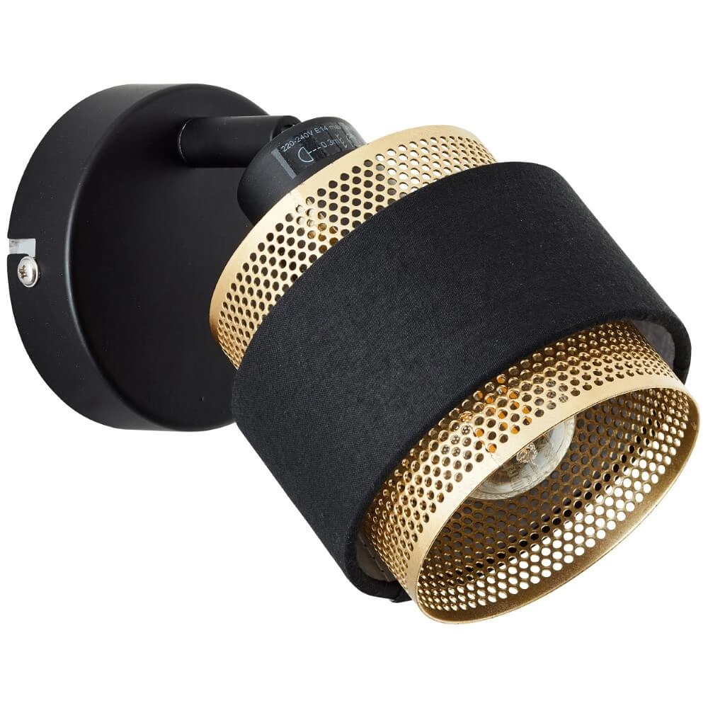 Black with gold wall lamp Grove 1-light Brilliant 4004353424106