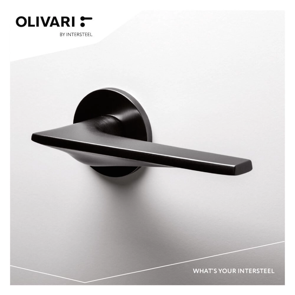 Design door handle Twist anthracite Olivari 8714186478318