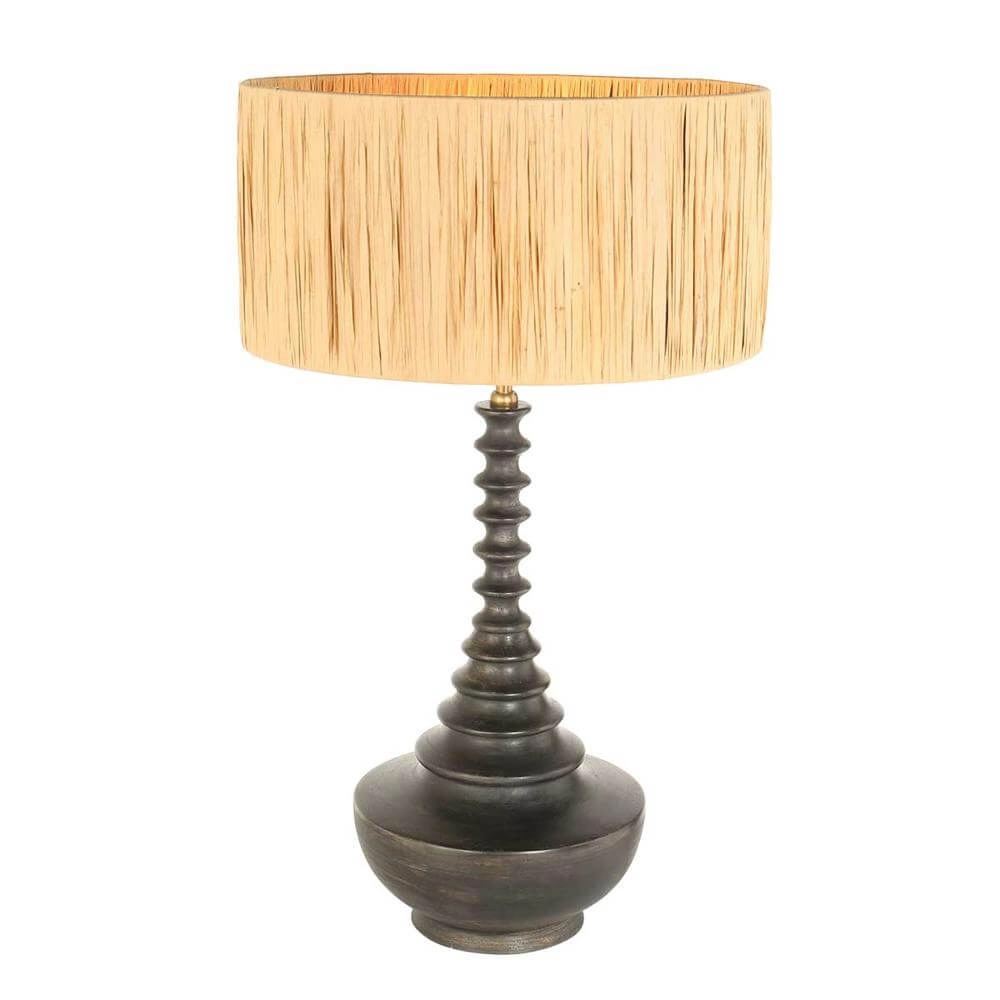 Unique table lamp Bois with straw-coloured hood Steinhauer 8712746172560