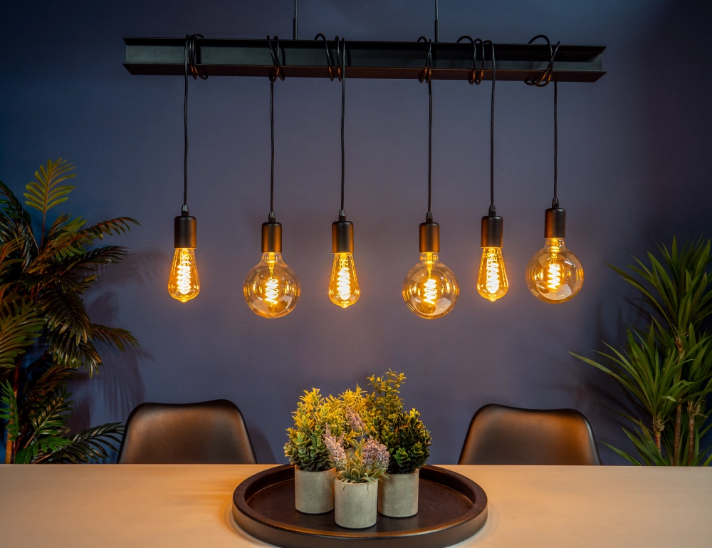 6-light pendant lamp Townshend 6 black Eglo 9002759437121
