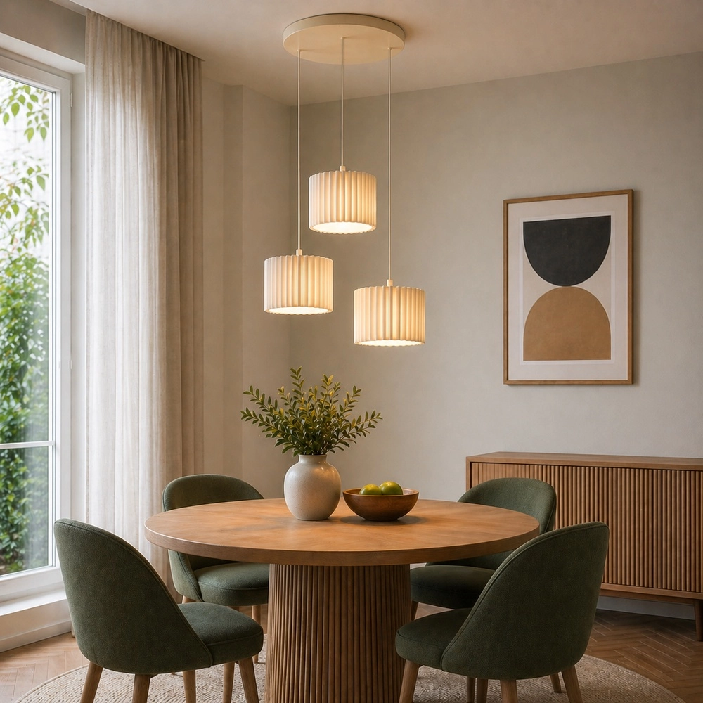Japandi pendant lamp Velin Ø 61cm sand brown