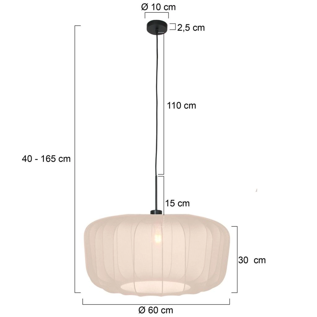 Pendant lamp Vela Lino with cream shade Ø60cm Steinhauer 8712746182798