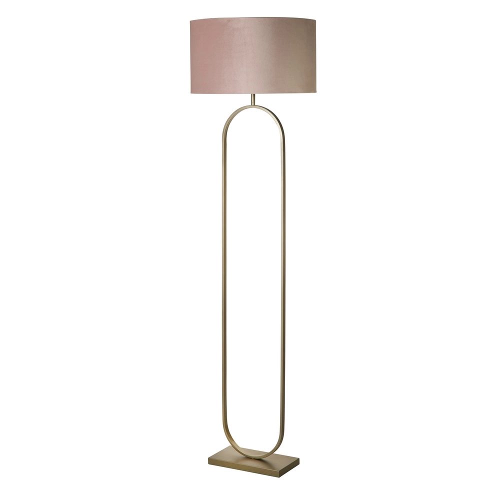 Floor lamp Modish bronze with pink shade