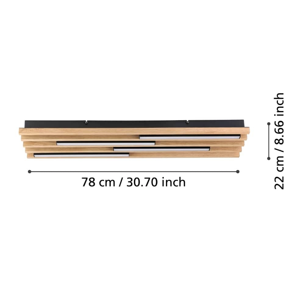 Wooden LED ceiling light Marreira 78cm Stars of Light 9002759398996