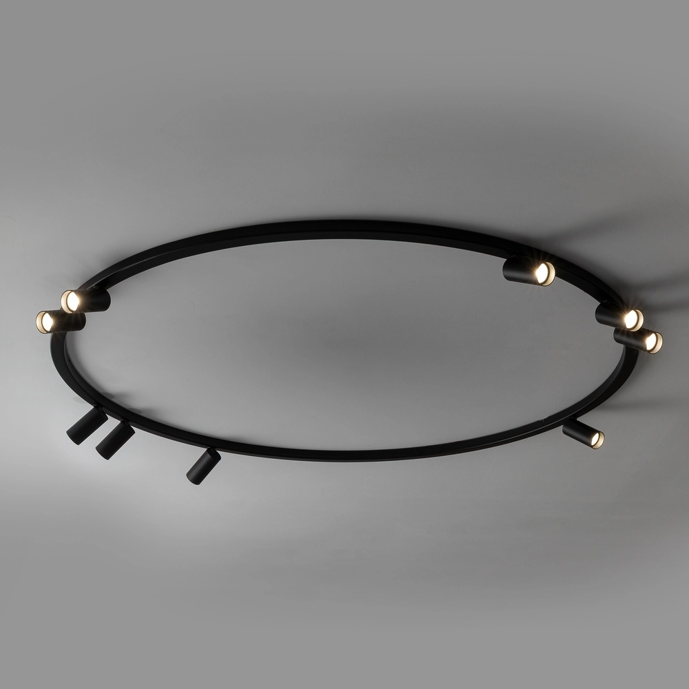 Circle surface-mounted spotlights Fourty 9x GU10 - black Lyora 5903139119504