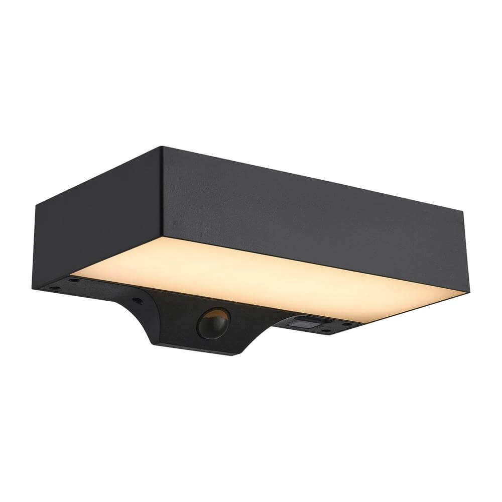 Solar wall lamp Monay black rectangle