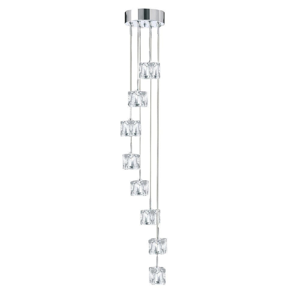 Vide hanging lamp Ice Cube 8x5w - 3000K - 20cm metal gray
