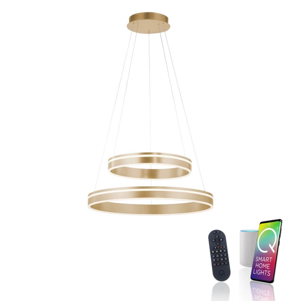 Pendant lamp Q-Vito Ø 59cm brass Paul Neuhaus 4012248357781