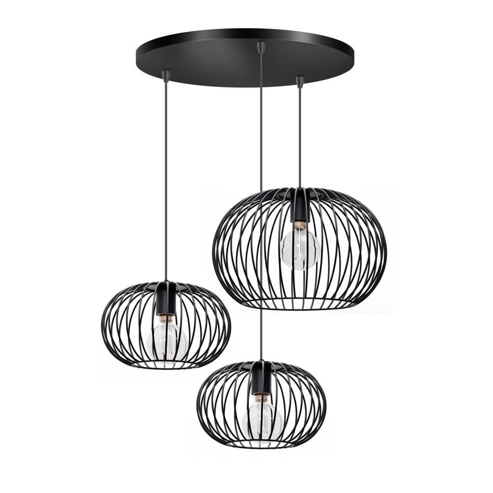 Wire pendant lamp Wire 2 3-light black