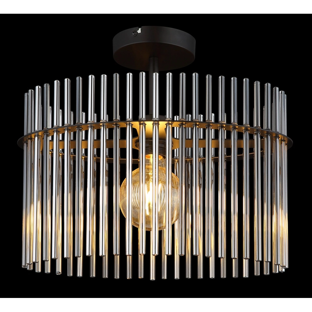 Ceiling lamp Gorley Single black with glass rods Globo 9007371525621