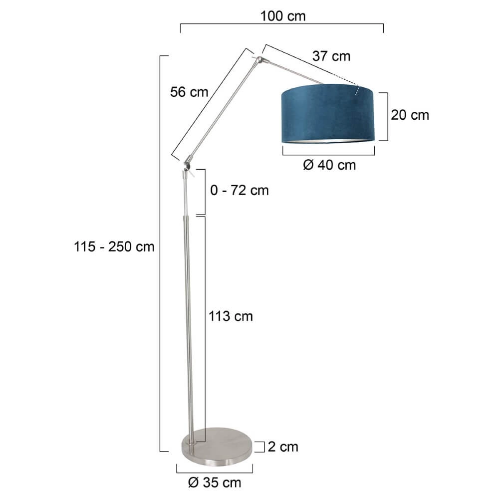 Reading lamp Prestige Chic with blue hood Steinhauer 8712746147254