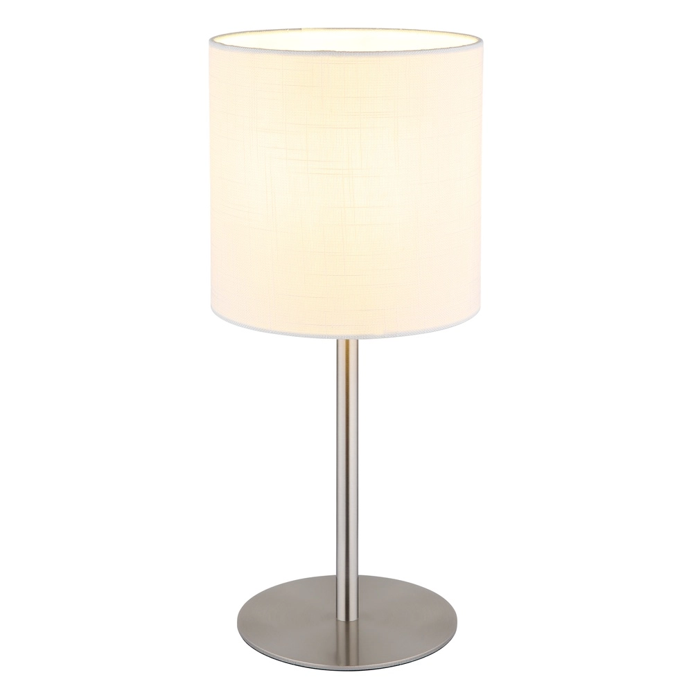 Table lamp Benson nickel with white cap