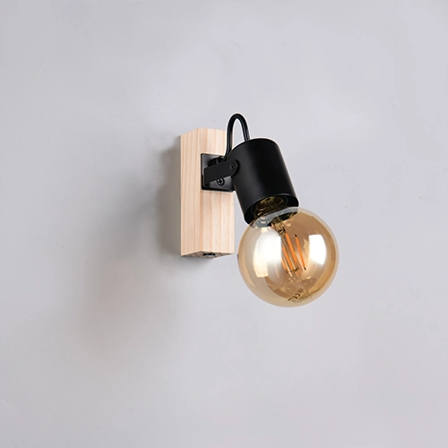 Ceiling lamp Lynar black with wood Trio 4017807670684