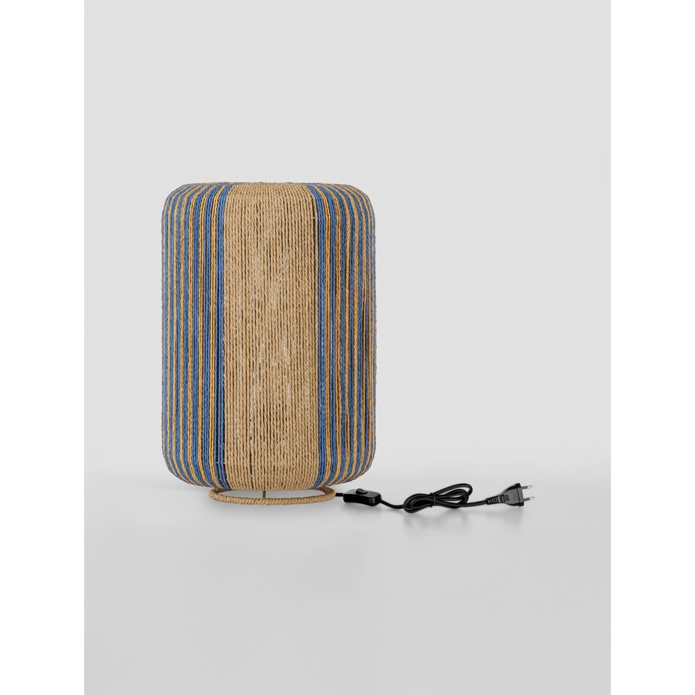 Table lamp Abby Ø 33cm brown with blue Lyora 5212017477385