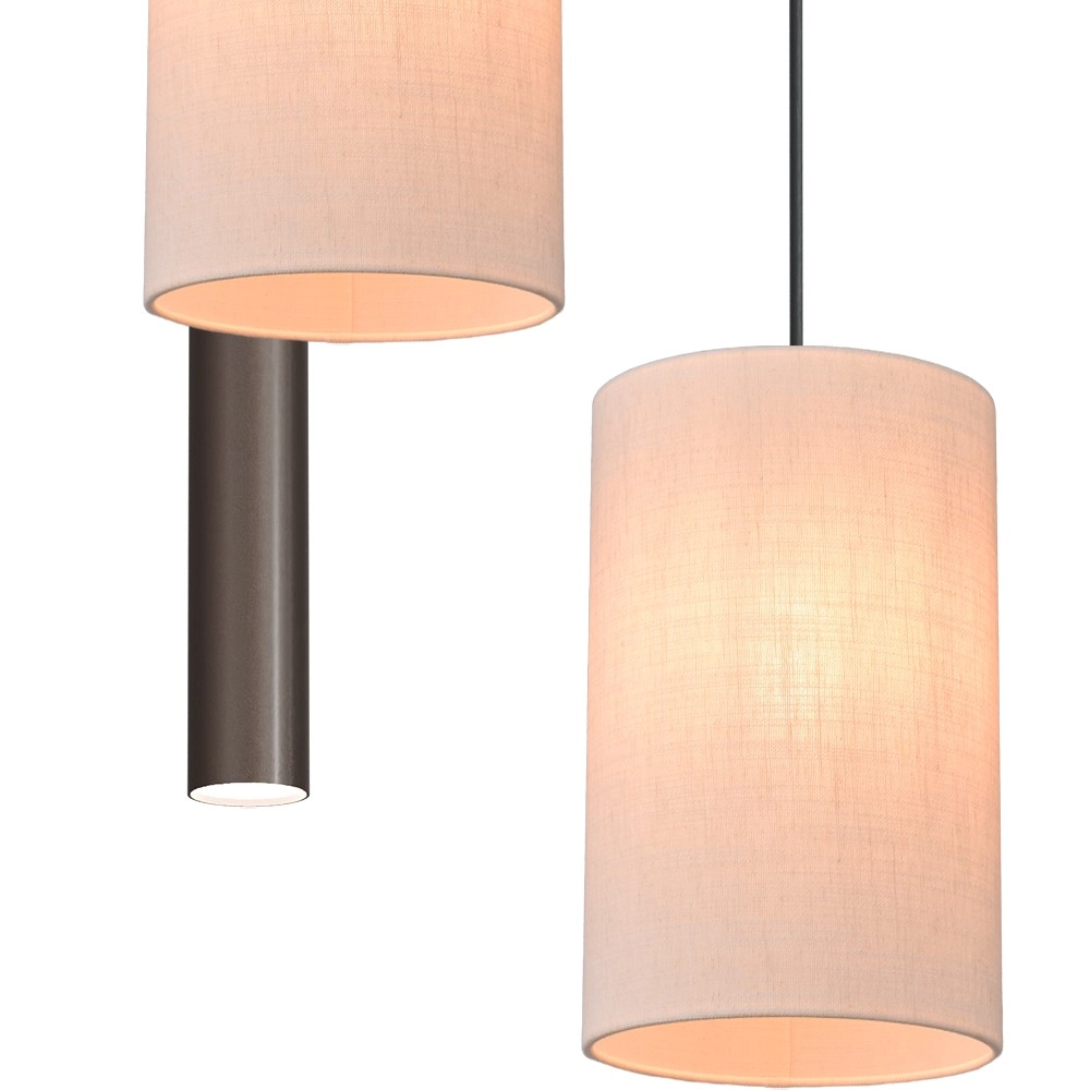 3-light pendant lamp Lisbourg Cocoa with off white cap Masterlight