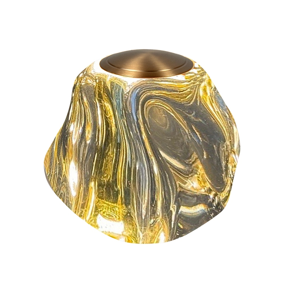 Table lamp Melina black with amber glass single
