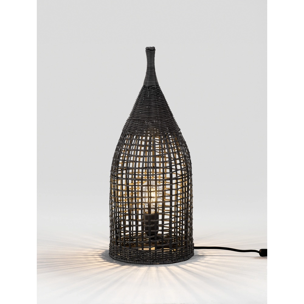 Bohemian floor lamp Naos rattan 54,5H black