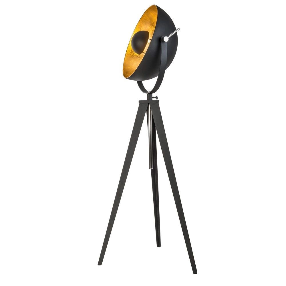 Industrial tripod floor lamp Bowy Black Globo 9007371487554