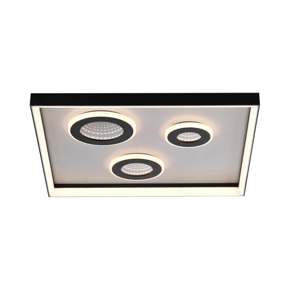 Square ceiling lamp Dune black Paul Neuhaus 4012248384916