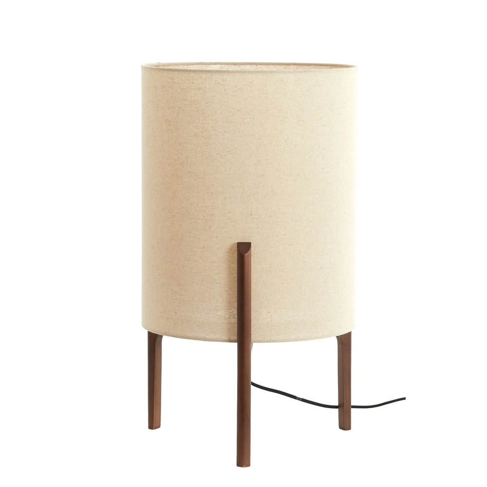 Table lamp Litto Ø 35cm - walnut with natural linen