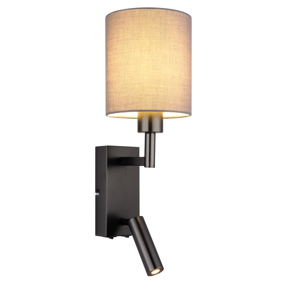 Bedside lamp Zamora black with cap