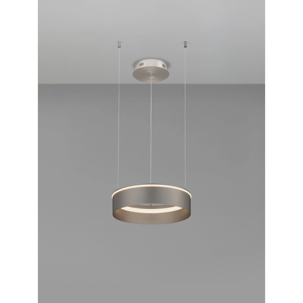 Modern pendant lamp Olivia nickel Ø 40cm Lyora 5212017494207