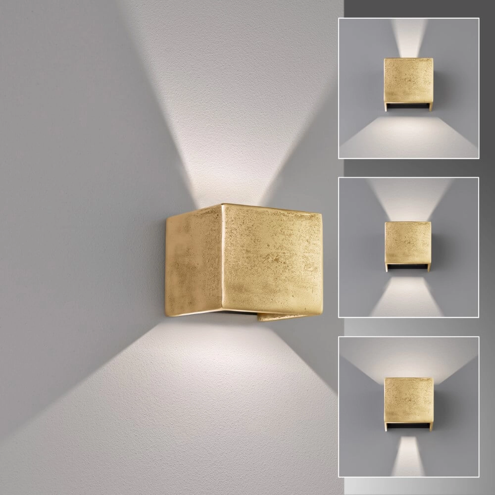 Gold wall lamp Cog 12cm x 10cm Fischer & Honsel 4003694305822
