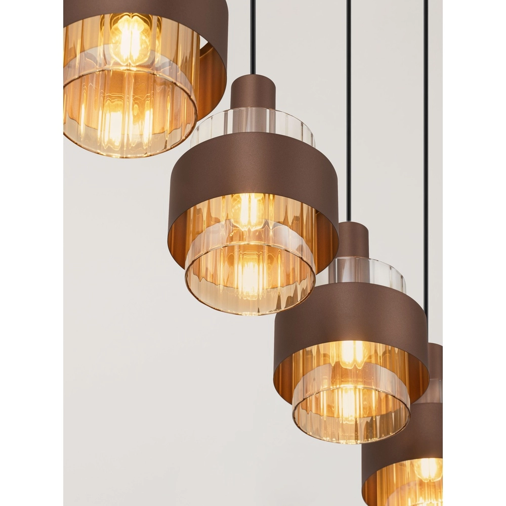 Modern pendant lamp Serena 4-light coffee brown Lyora 5212063501157