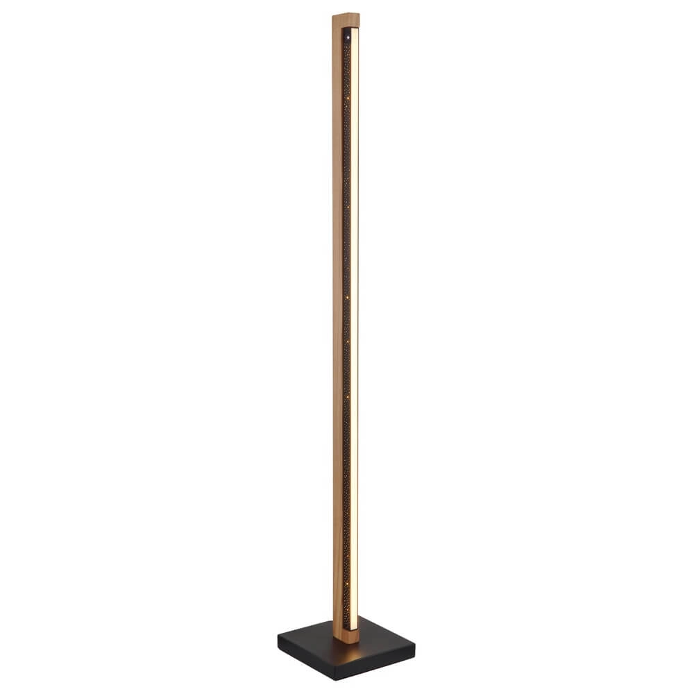 Design floor lamp Starla black with wood 113cm